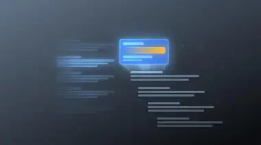 Glowing AI answer box floating above faded search result links, zero-click search era