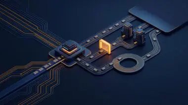 Isometric render of AI switchyard routes code through Single, Cascade, and Critique tracks in HydraFusion GitHub Copilot