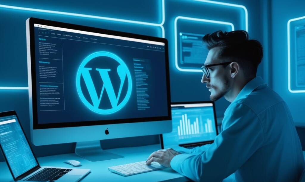 Web designer creates a WordPress website with SEO in mind