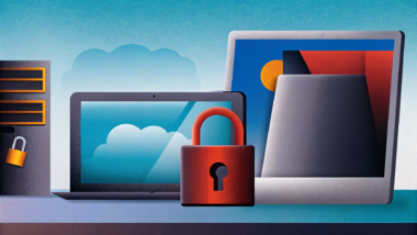 Modern business workers analyzing cloud security with CWPP vulnerability scanning dashboard