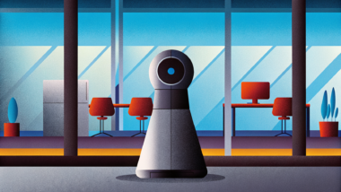 Modern office with cyber deception decoy system providing early alert detection against threats.