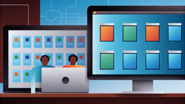 Centralized Digital Asset Management workflow system with organized media files on a sleek monitor interface.