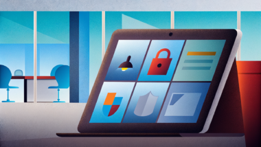Modern business scene with digital risk protection external channel threat monitoring concept