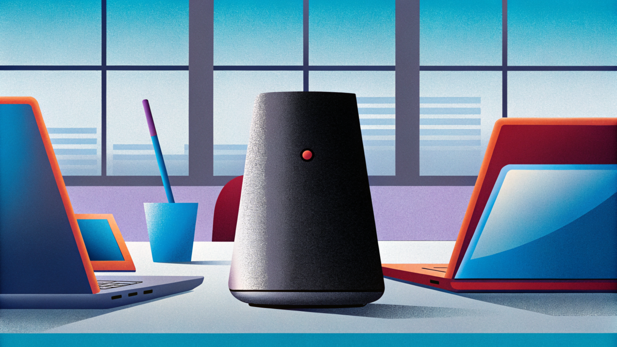 Edge AI real-time processing on a local device in a modern business setting.