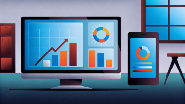 Embedded analytics dashboard with data visualization and integration features in a modern business setting.