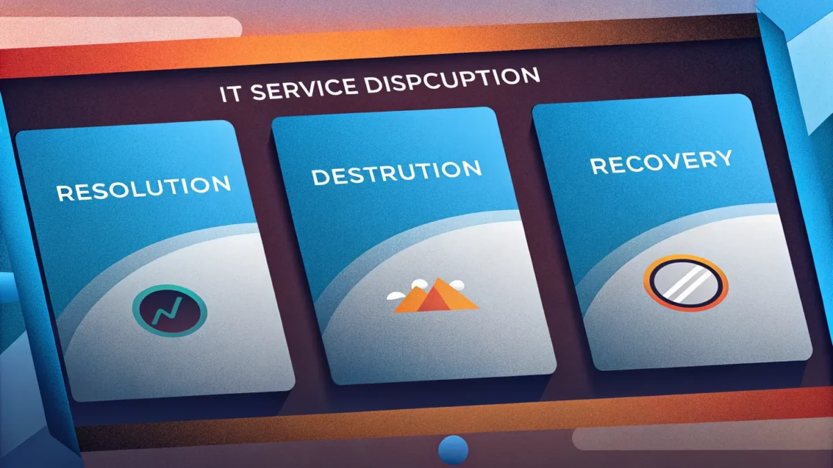 IT team resolving service disruption using incident management framework