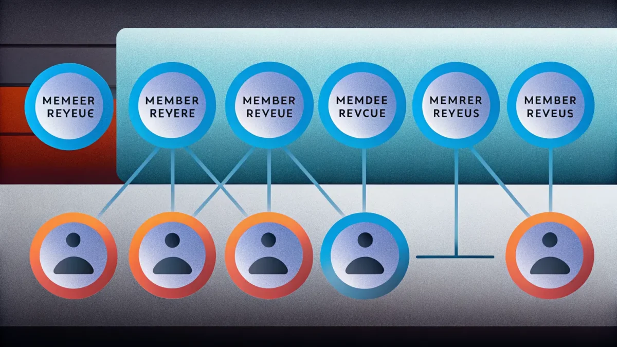 Recurring revenue data model for member-based organizations with analytics dashboard.