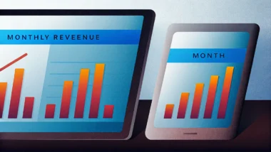 Subscription business dashboard showing Monthly Recurring Revenue (MRR) growth chart.