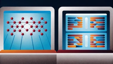 Neural networks powering AI business applications in a modern corporate setting.