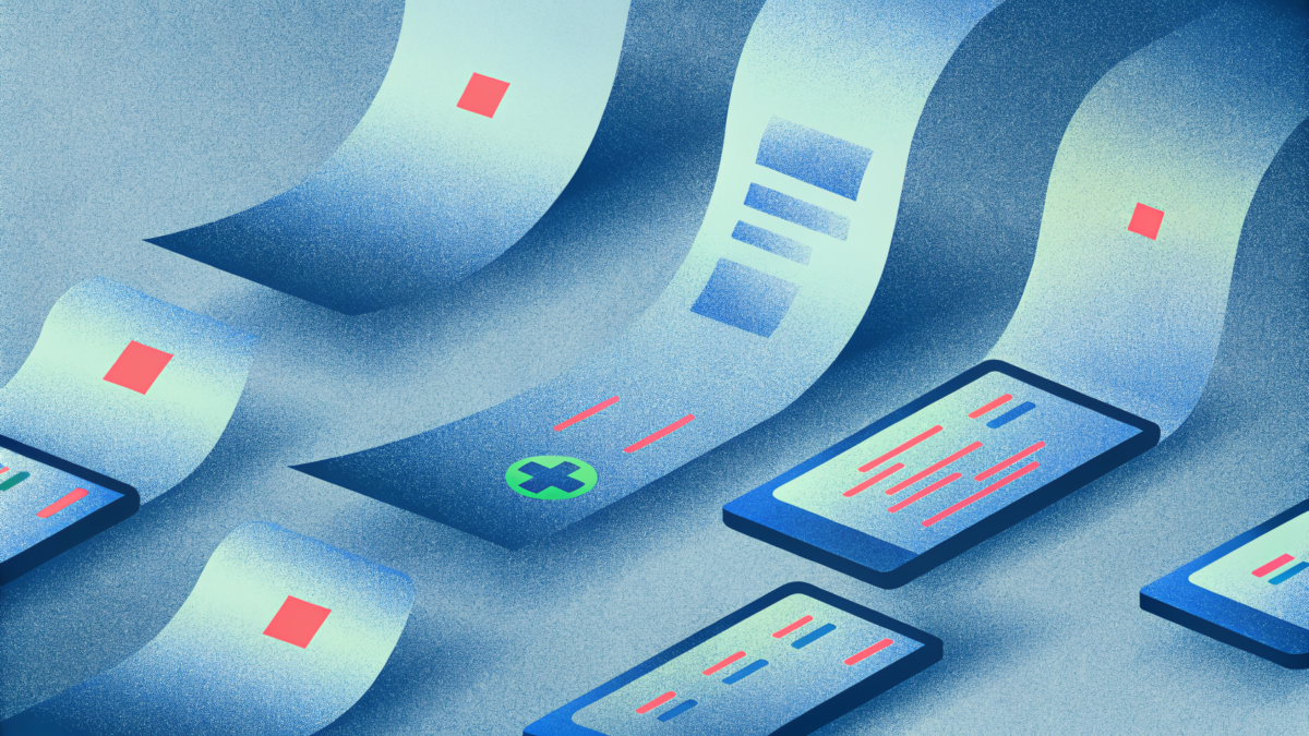 Healthcare Revenue Cycle Management data integration system with digital finance elements.