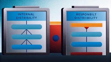 Segregation of Duties concept with three professionals reviewing security framework documents