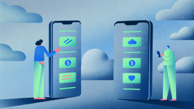 Cloud-based FinTech dashboard showing on-demand access to Software as a Service (SaaS) analytics.